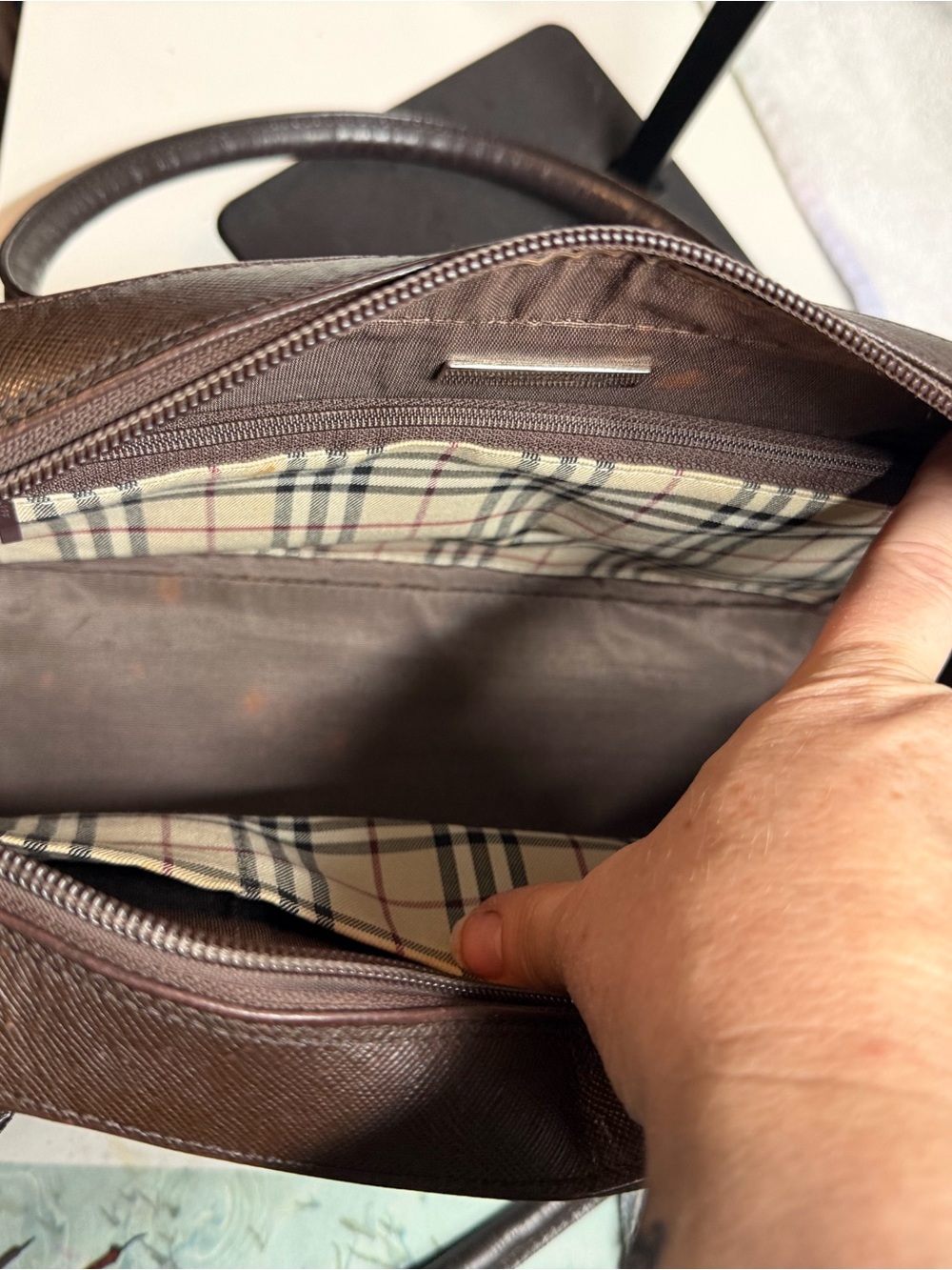 Burberry Structured Satchel Handbag - Picture 6 of 9